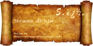 Strauss Áhim névjegykártya